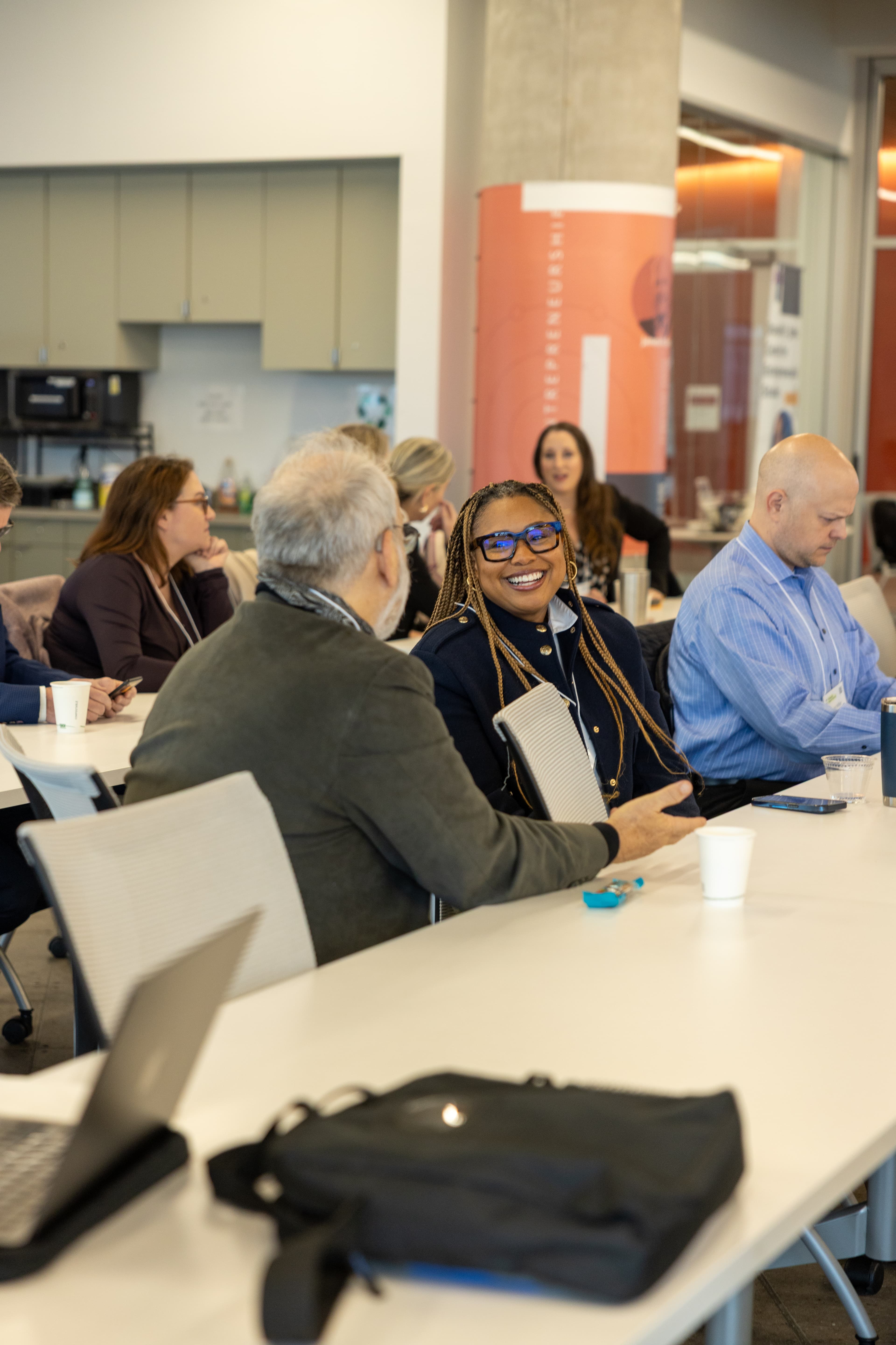 Attendees networking and connecting